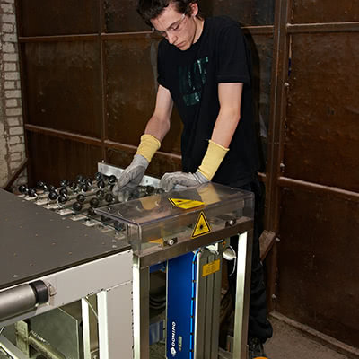 working on a domino machine